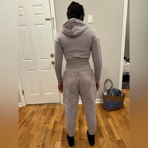 BBX Brand Gray Crop Hoodie Jacket and Sweats